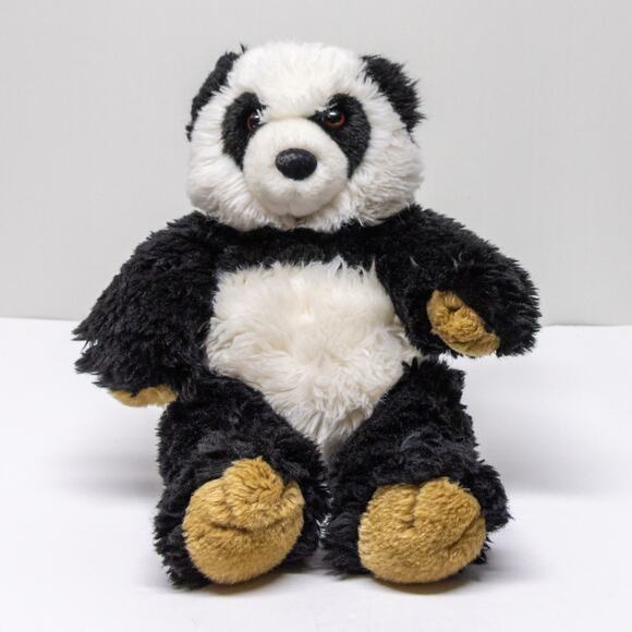 Retired Stuffed Black White Fluffy Panda BUILD A BEAR WORK SHOP Plush Toy 16" - Picture 1 of 4